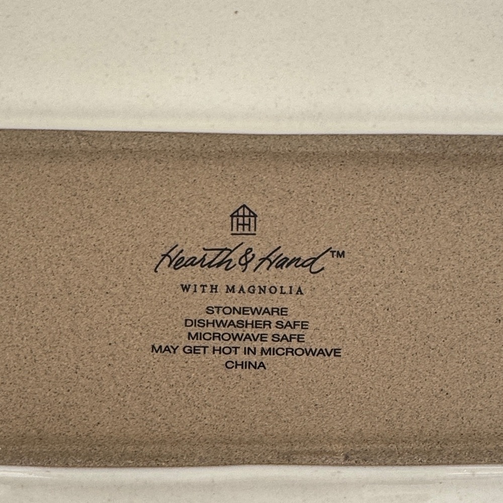 Hearth and Home | Ceramic Rectangular Serving Tray - White with Beaded Edge - Picture 3 of 6
